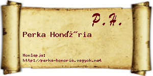 Perka Honória névjegykártya
